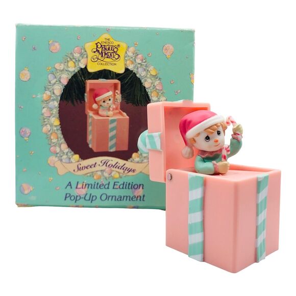 VTG Precious Moments Sweet Memories Pop up Ornament Christmas Jack in the Box - Picture 1 of 7